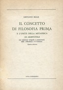 Il Concetto di Filosofia Prima e l’Unità della Metafisica di Aristotele