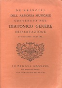 De’ Principj dell’Armonia Musicale Contenuta nel Diatonico Genere