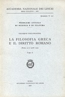 La Filosofia Greca e il Diritto Romano – Tomo II