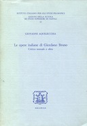 Le Opere Italiane di Giordano Bruno